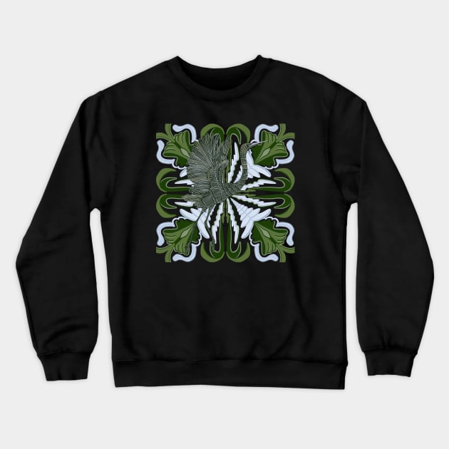 An Elegant Egret Bird - Green Crewneck Sweatshirt by Suneldesigns